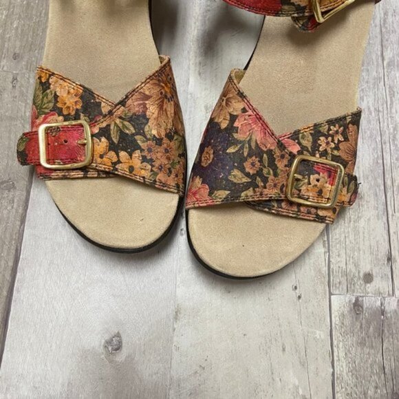 Alegria Wedge Daisy Print Cork Sandal Size 40 - Picture 5 of 7